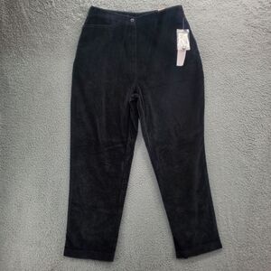 Dressbarn Corduroy Pants Womens Size 10 Petite Black NWT